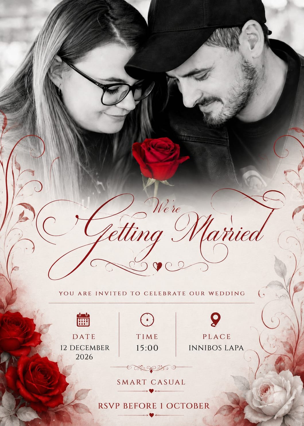 We're Getting Married — wedding invitation